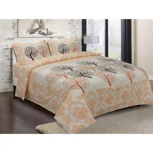 Ấn độ cotton bedsheets 100% cotton Vua Kích thước bộ đồ giường đặt sang trọng đôi tấm ga trải giường với gối bao gồm nhà dệt may tấm ga trải giường