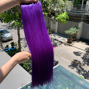 Couleur pourpre super double trame droite dessinée 100% cheveux bruts vietnamiens avec un prix de gros abordable - Product Image 1