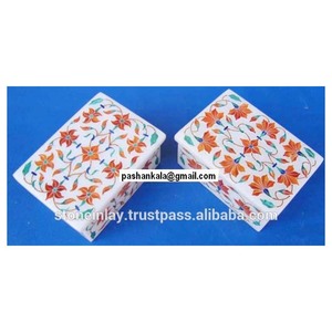 White Fancy Marble Inlay <b>Box</b> - Product Image 1