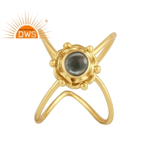 Pierre précieuse naturelle en Apatite, lot de 10 pièces, fait à la main, plaqué or jaune, argent, vente en gros - Product Image 1