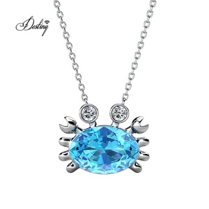 Graziosa <span class=keywords><strong>collana</strong></span> <span class=keywords><strong>con</strong></span> ciondolo granchio impreziosita da cristalli Swarovski scintillanti dasini gioielli per bambine - Product Image 4