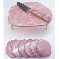 Support à gâteau en résine époxy blanche, pour service à dessert, moule de plateau en résine, moule en silicone pour l'artisanat en résine, avec repose-tasse et couteau
