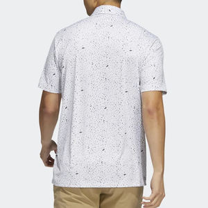 เสื้อกอล์ฟถักผ้าฝ้ายทอลายทแยงสำหรับผู้ชายเสื้อยืดระบายอากาศกันรอยยับสีพื้นแนวสปอร์ต - Product Image 2