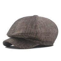 Sombrero octogonal de moda para hombres de mediana edad y mayores, boina de lana para otoño e invierno, gorra inglesa con visera, sombrero cálido para montar a caballo