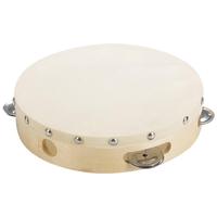 Professional Wooden Tambourine 10 Inch Double Row Jingles Handmade Adjustable for Adults and Kids Church Party