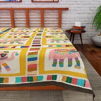 Nouveauté, draps de lit en coton imprimés et brodés personnalisables Brazeal Studio, motif géométrique, tailles personnalisées, multicolores, pour la maison