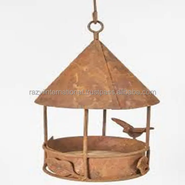 Hanging hut shape bird feeder