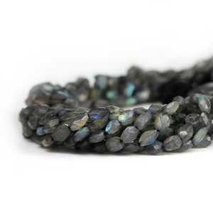 Cuentas de Labradorita Gris Natural de 6mm y 8mm, Forma Oval Facetada, para Creación de Joyas, Certificación IGI, Calidad AAA, Azul - Product Image 2