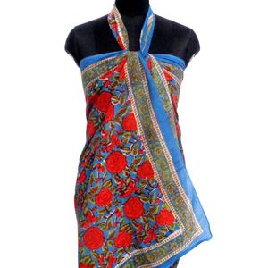 Latest Design One-Piece Floral Hand Block Printed Cotton <b>Sarong</b> for Indian Women Maternity <b>Beach</b> Wrap Sportswear on Sale - Product Image 3