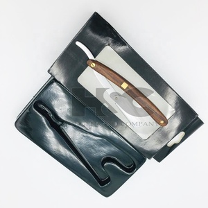 Professional Dark Wooden handle Barber <b>Razors</b> Stainless steel Barber <b>Razors</b> <b>straight</b> Top Replaceable Blade Barber <b>Razor</b> - Product Image 6