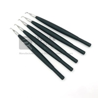 Alat ekstensi bulu mata Stainless Steel, hitam, alat pemisah kecantikan runcing untuk isolasi, alat pemisah bulu mata