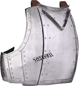 Chaqueta armadura de acero Medieval de 18G, disfraz de guerrero completamente portátil pulido de plata - Product Image 5