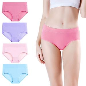 Sous-vêtements de bikini en coton et élasthanne pour femmes, taille mi-haute, respirants, antistatiques, écologiques, tricotés, style romantique, service OEM personnalisé - Product Image 2