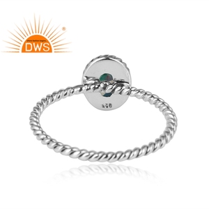 Anillo de plata de primera ley y ópalo de fuego para niña, sortija, plata esterlina 925, estilo Tribal, oxidado - Product Image 3