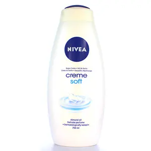 Gel de banho creme macio 750 ml garrafa plástica hidratante adulto Nivea feminino 36 caixa de limpeza corporal lavagem refrescante da pele