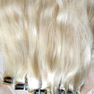 Extensiones de cabello humano Natural, mechones de pelo rubio 613 de color Natural sin procesar, ondulado, sin caída, sin enredos ni piojos - Product Image 1