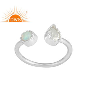 Anillo de Piedra Preciosa de Amatista Verde Ópalo, Plata de Ley 925, Proveedor de Joyería, Colección Clásica - Product Image 1