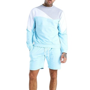 ชุดวอร์มแฟชั่นสองชิ้นสำหรับผู้ชาย,เสื้อวอร์มพร้อมกางเกงสีตัดกันสำหรับฤดูร้อน - Product Image 3