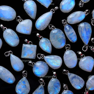 จี้มูนสโตนสีเงิน925ชั่วร้ายสีรุ้งมูนสโตนอัญมณีเมดูซ่าความสูง40มม. - Product Image 2