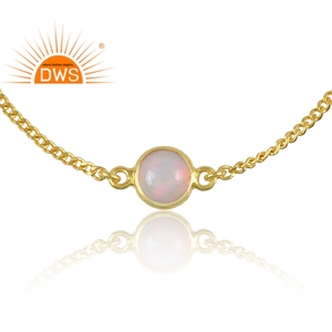 925 Sterling <b>Silver</b> Natural Ethiopian Opal Gemstone <b>Bracelet</b> for Women Jewelry Manufacturer - Product Image 2