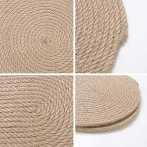 <b>Set</b> of 4 Pcs Light Brown Rattan <b>Coasters</b> Natural Bamboo <b>Placemats</b> Teacup <b>And</b> Coffee <b>Coasters</b> Stylish Kitchenware Pads - Product Image 2