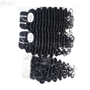 Mèches de cheveux indiens crus 100% naturels, cheveux crépus et bouclés, pas cher, cuticules, avec Closure, offre spéciale - Product Image 2