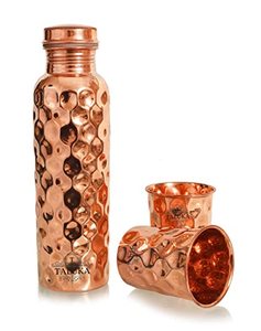 Botella de agua de Yoga de cobre puro de lujo Premium Jamsons diseño martillado de exportación para agua hirviendo - Product Image 2