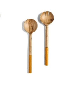 Cuillère à manche en bois, nouveauté, vente en gros, ensemble de cuillères et fourchettes en bois naturel, sans eau - Product Image 2