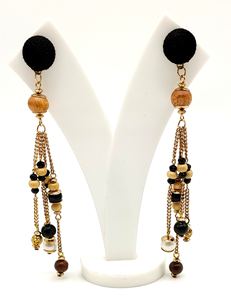 Pendientes de cuerda trenzada de macramé con estilo geométrico, joyería Bohemia hecha a mano con personalidad, aretes de tuerca de GEMA de cristal - Product Image 2