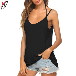 Camiseta sin mangas informal de verano para mujer, chaleco holgado con tirantes finos, camisola de punto transpirable, camisetas de moda para mujer - Product Image 2