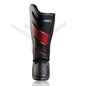 Vente chaude de haute qualité en cuir véritable PU protège-tibias Logo personnalisé Protection sportive pour adultes avec matériau élastique - Product Image 3