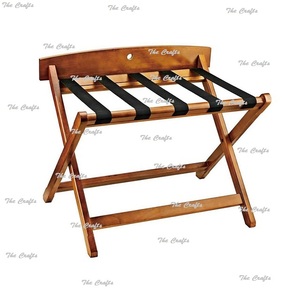 Portaequipajes de madera de Color marrón, estante de almacenamiento de maleta de tamaño y forma personalizados para hoteles domésticos y uso en viajes - Product Image 3