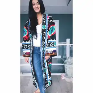 Tribal Hand Aari Wool Embroidered Vintage Jacket Women Autumn Coat Stylish Beach Cover Up Banjara Bohemian Style Ladies Kimono