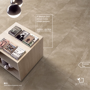 Alfombra de Porcelana para Piso, Nueva Colección, Diseño Moderno, Excelente Calidad, Color Marrón y Blanco, Acabado Brillante, Resistente al Agua - Product Image 4