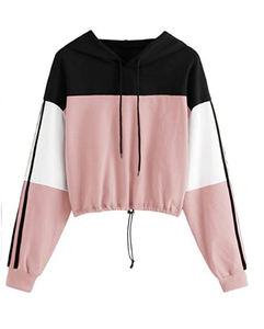 Latest Ladies Crop Top Hoodie <b>Women</b> Graphic Hoodie Pullovers Fitness <b>Sweatshirt</b> Hoodies Wholesale - Product Image 1