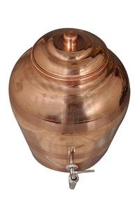 Copper Hammered Design 5 LTR. 100% Copper <b>Water</b> Dispenser <b>Container</b> Pot Tank (Matka) With Stand, <b>Storage</b> <b>Water</b>,Ayurvedic Health - Product Image 5