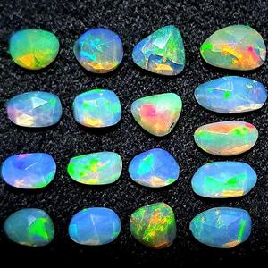 Ethiopian Opal Multi-fire Rose Cut Faceted Cabochon Uneven Shape Natural Amazing Quality <b>Loose</b> <b>Gemstones</b> for Jewelry Earring - Product Image 5