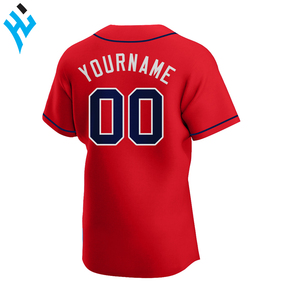 Nouveaux maillots de baseball de luxe maillots de softball personnalisés pour hommes uniformes Slim Fit Atlanta broderie mode ROUGE maillot pour femmes - Product Image 6