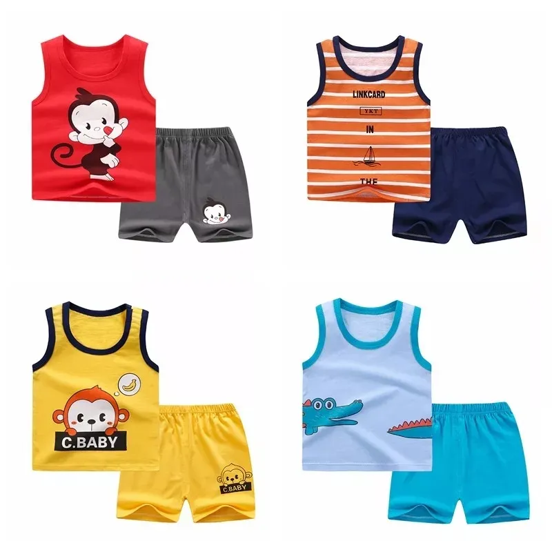 High quality Kids clothing set baby cute patterns 2pcs set clothing baby boys clothing