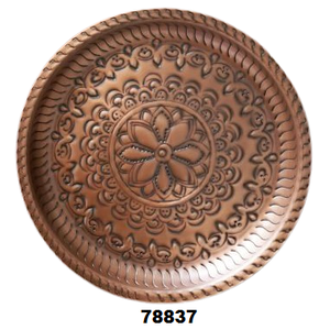 Juego de cobre puro de alta calidad de 4 piezas Posavasos de cobre redondo de diseño grabado - Product Image 1