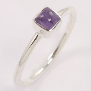 Pierre de naissance de février Bague améthyste violette originale Bague femme améthyste violette plaquée or Promesse pour petite amie Bijoux - Product Image 1