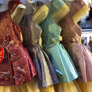 Dernier modèle Robe de bébé en laine à motifs floraux pour enfants avec papillon et décorations florales Sac fantaisie style robe de bal - Product Image 6