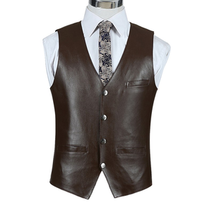 Professionnel fabrique élégant dernier design gilet en cuir respirant gilets et gilets pour hommes - Product Image 6