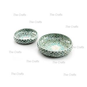 Different Size <b>Set</b> Of Two Chocolates <b>Dessert</b> <b>Bowl</b> In Wooden And Mother Of Pearl Work Serving Dates <b>Bowl</b> In Bulk - Product Image 3