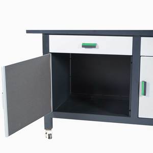 Turbocompresor para taller profesional, banco de trabajo con tornillo de acero forjado, 2 cajones, hecho en Italia, color gris, "Turbo Armec" B1L - Product Image 2