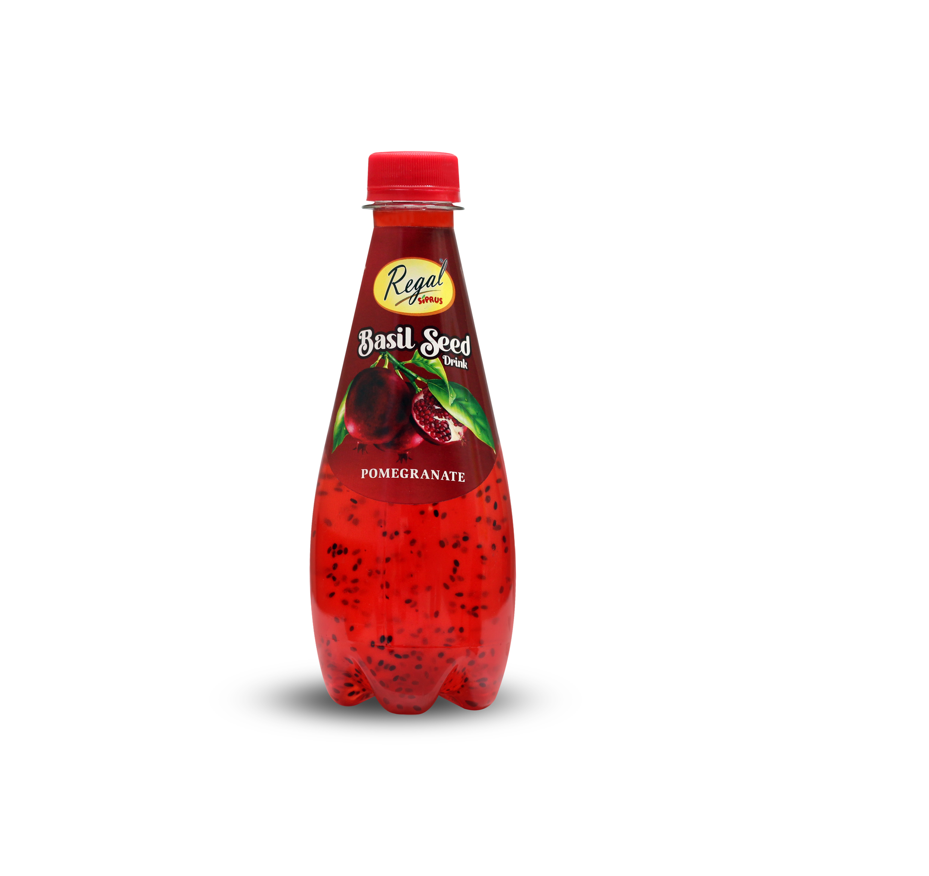 Pomegranate FRUIT DRINK WITH WITH NATURAL BASIL SEEDS 12X320 ML Premium Packaging