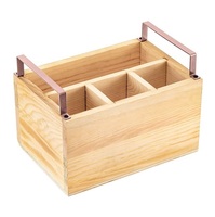 Porte-couteaux avec poignée latérale en fer forgé à cinq compartiments, design Jali, support en bois pour ustensiles de cuisine
