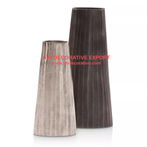 Vase en forme de bol de style nouveau, plaqué nickel, pour la décoration de la maison, vase à fleurs en métal, vase à fleurs en aluminium d'intérieur - Product Image 3