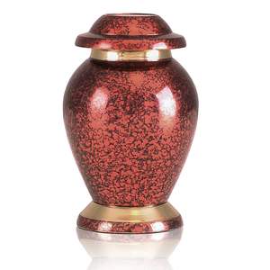 American Style Gleaming Red Brass <b>Keepsake</b> Urn Small Cremation Urn with Box Wholesale Funeral Supplies for <b>Ashes</b> - Product Image 1