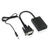 Adaptateur de convertisseur HDMI femelle vers VGA mâle avec câble Audio de 3.5mm pour moniteur d'ordinateur portable TV PC